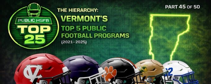 Vermont's Top 5 Public HS Football Programs (2021-2025)